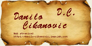 Danilo Čikanović vizit kartica